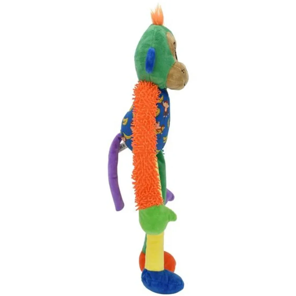 Multicrew Monkey Plush Dog Toy, Six Squeakers, 18